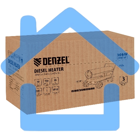 Дизельная тепловая пушка Denzel DHG-30, 30 кВт, 750 м3/ч, прямой нагрев-6