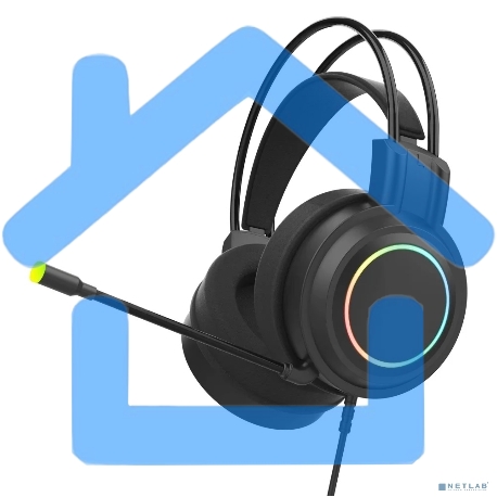 Perfeo игровая гарнитура RGF EARTH черная 1,8 м, разъем 3,5 мм (4 pin) и USB (LED), переходник