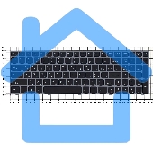 Клавиатура для ноутбука Lenovo IdeaPad B5400 M5400 черная с серебристой рамкой