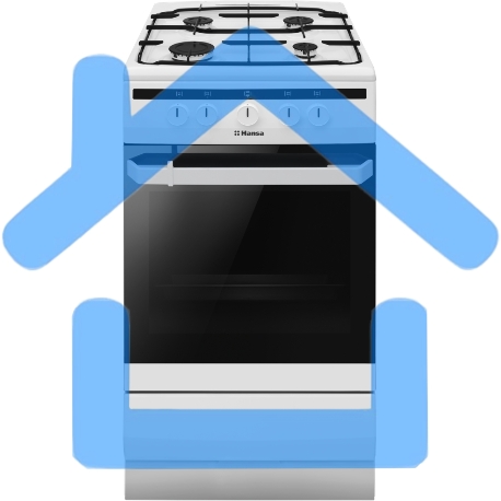 Плита газовая Hansa FCGW51001 белый, конфорок 4 шт, духовка 56 л, 50 см x 85 см x 60 см-3