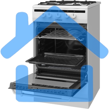 Плита газовая Hansa FCGW51001 белый, конфорок 4 шт, духовка 56 л, 50 см x 85 см x 60 см-6