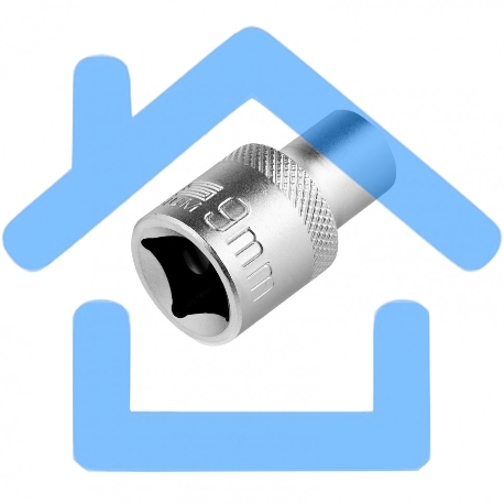 Головка торцевая, 9 мм, 12-гранная, CrV, под квадрат 1/2