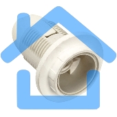 Патрон пластик с кольцом, Е14, белый, индивидуальный пакет, IEK Ппл14-02-К12