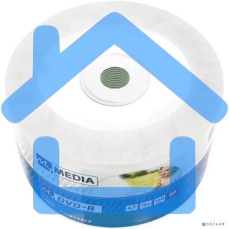 Диск DVD-R MyMedia 4.7Gb 16x Pack wrap (50шт) Color Printable (69202)-1