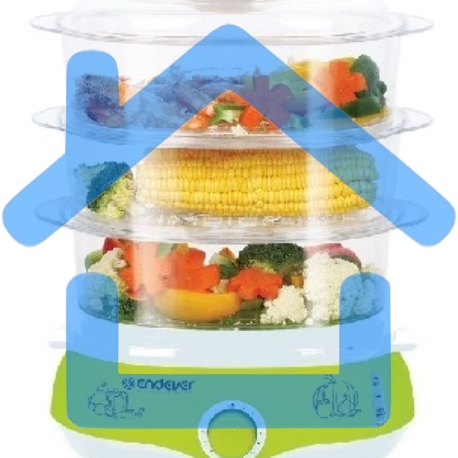 Пароварка Endever Vita-171, белый/зеленый, мощность 1000 Вт, объем 11 л