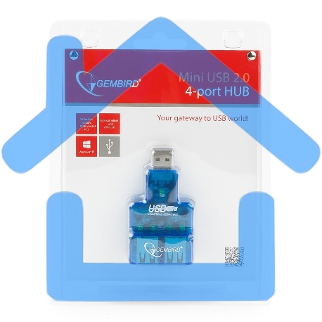 Контроллер GEMBIRD HUB USB2.0 Mini 4-port UHB-CN224-1