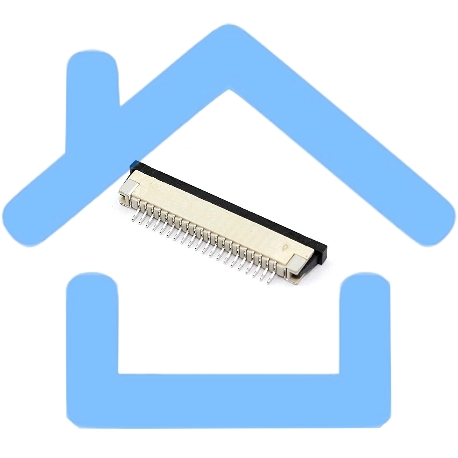 Разъем FPC  Half Coverage Bottom Contact 1.0K-BX-20PWB 20 pin высота 2мм шаг 1мм-1