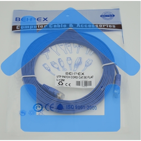 Сетевое оборудование Patchcord литой 5E Copper FLAT 3m