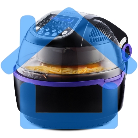 Аэрогриль Kitfort КТ-2219-1 Мощность 1200–1400 Вт.Емкость чаши 10 л. черный-1