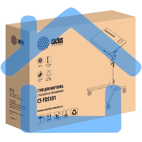 Стол для ноутбука Cactus VM-FDS101B столешница МДФ белый 70x52x107см (CS-FDS101WWT)-3