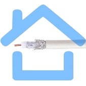 Кабель коаксиальный Cablexpert, RG-6U-CU-2, 75 Ом, 64%, 1 мм, медь, белый, 100 м