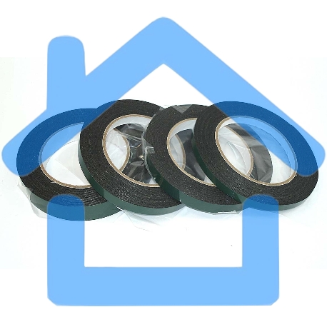 Скотч 3M 57775 двусторонний черный вспененный с зеленой защитной лентой толщина 1мм, ширина 20мм 5м