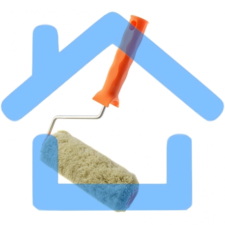 Валик Фасадные работы,180мм,ворс 18мм,D 36мм,D ручки - 6 мм,полиакрил,полиэстер Сибртех-1