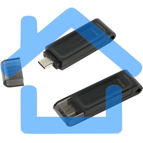 Флешка USB Kingston 64Gb DataTraveler DT70 <DT70/64Gb>, USB-C 3.2 Gen 1-4