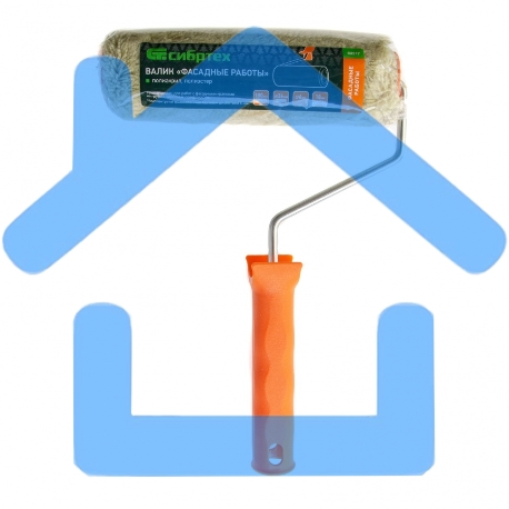 Валик Фасадные работы,180мм,ворс 18мм,D 36мм,D ручки - 6 мм,полиакрил,полиэстер Сибртех