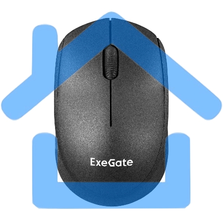 Мышь беспроводная ExeGate Professional Standard SR-9038 черный, 1200 dpi, радиоканал, USB, кнопки - 3-4