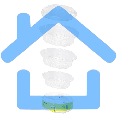 Пароварка Endever Vita-171, белый/зеленый, мощность 1000 Вт, объем 11 л-9