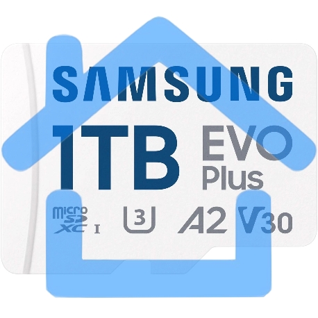 Флеш карта Samsung EVO Plus, microSDXC 1Tb, Class 10, A2, V30, UHS-I (U3), W 90 МБ/с, R 160 МБ/с, адаптер на SD-7