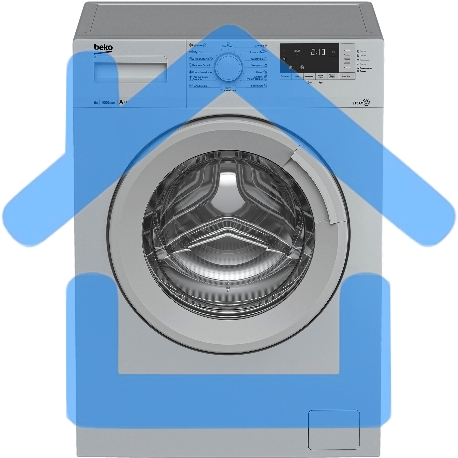 Стиральная машина Beko WSRE6512ZSS серебристый, загрузка фронтальная 6 кг, 1000 об/мин., класс: А-3