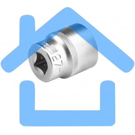 Головка торцевая, 27 мм, 12-гранная, CrV, под квадрат 1/2