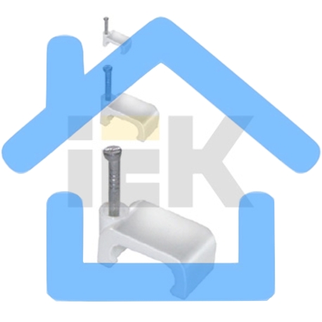 Скоба креп. прям. 7мм с гвозд. (уп.100шт) ИЭК USK21-07-100-1