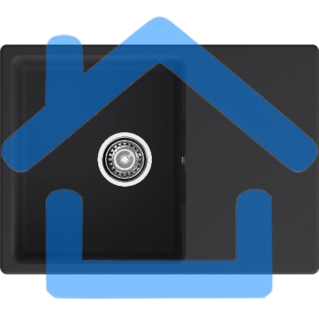 Мойка URBAN 668L black 1-чаша+крыло 680*490мм, монтаж: врезной, материал: кварц, черный-3