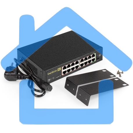 Коммутатор неуправляемый ExeGate EDES-1016D (16-портовый UTP 10/100Mbps, металлический корпус, с возможностью установки в стойку)-6