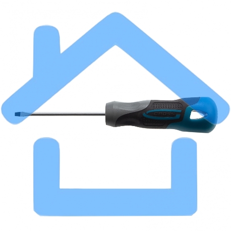 Отвертка GROSS 12101 SL3,0 x 75 мм S2, трехкомпонентная рукоятка-1