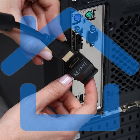 Переходник штекер HDMI - гнездо HDMI, поворотный Rexant-2