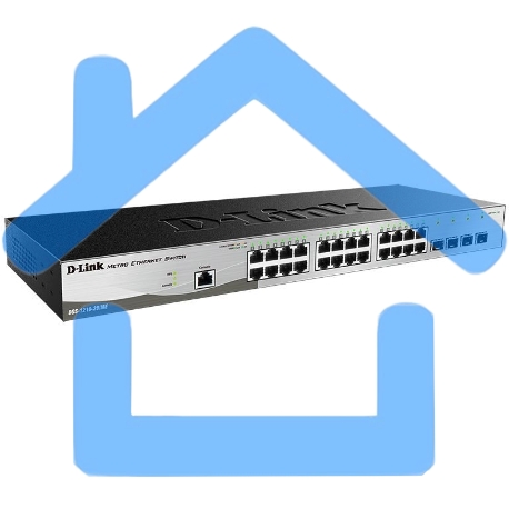 Коммутатор D-Link DGS-1210-28/ME/B1A PROJ Управляемый коммутатор 2 уровня с 24 портами 10/100/1000Base-T и 4 портами 1000Base-X SFP