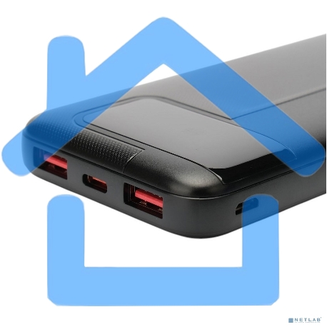 Портативный аккумулятор Gembird GPB-10Q, 10000мА·ч, QC/PD, дисплей, черный-3