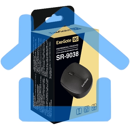 Мышь беспроводная ExeGate Professional Standard SR-9038 черный, 1200 dpi, радиоканал, USB, кнопки - 3-6