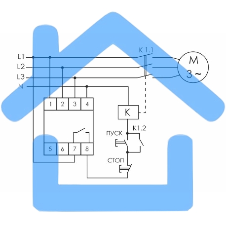 Реле контроля наличия; ассимметрии и чередования фаз CKF-B (монтаж на DIN-рейке 35мм; задержка отключения 3-5с; 3х400/230В+N 2А 1Z) F&F EA04.002.002