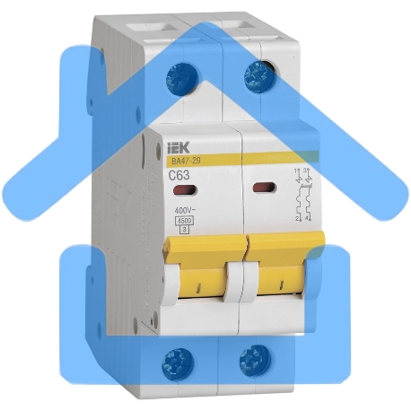 Выключатель автоматический модульный 2п C 63А 4.5кА ВА47-29 ИЭК MVA20-2-063-C