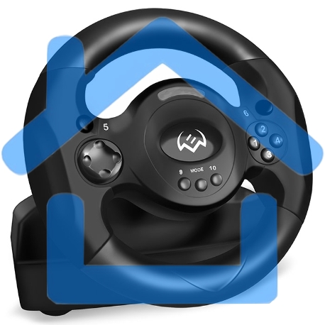 Руль SVEN GC-W300 (педали, вибро, лепестки, D-pad, 10 кл, резин. вставки, PC, цифр. и аналог.-13