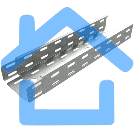 Лоток листовой перфорированный 400х50 L3000 сталь 1мм LP50х400х1.0 