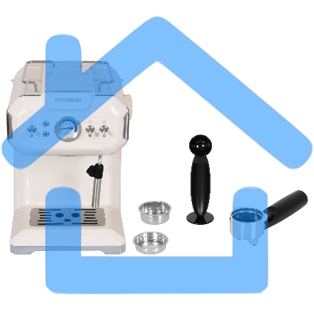 Кофеварка рожковая Hyundai HEM-5300 бежевый/серебристый, исп. кофе - молотый, 1.5 л, 850 Вт, 20 Бар