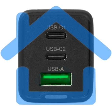 Зарядное устройство NERPA PD333CBX 65W GaN PD+QC3.0, 2xUSB-C, 1xUSB-A, USB-C - USB-C 100W cable 1.5m черный, EU plug, BOX-4