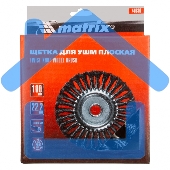 Щетка Matrix для УШМ 100 мм, посадка 22,2 мм, плоская, крученая металлическая проволока 74630