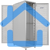 Шкаф серверный NTSS Премиум (NTSS-R22U60100PD/PD) напольный 22U 600x1000мм пер.дв.перфор. задн.дв.перфор. 900кг серый IP20 сталь