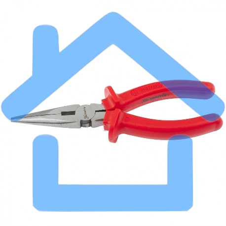 Длинногубцы Matrix Econom, 160 мм, прямые шлифованные, пластмассовые рукоятки-1