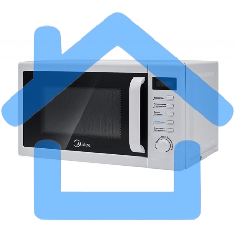 Микроволновая печь Midea AM820CUK-W белый, 20 л, 800 Вт, переключатели - поворотный механизм/кнопки-7