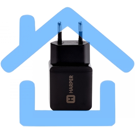 Сетевое зарядное устройство Harper WCH-8220 черный 2xUSB 2.4A-1