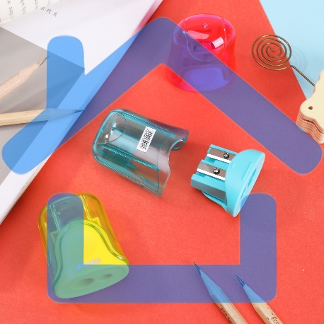 Точилка для карандашей ручная Deli ER01100 U-touch, 2 отверстия, пластик, ассорти, дисплей-4