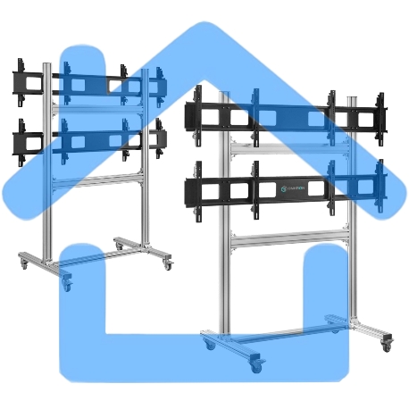 Напольный мобильный стенд ONKRON FSPRO2L-22 для видеостен 2х2 4 x 40”- 50