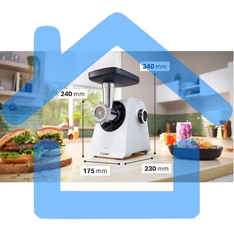 Мясорубка Bosch MFWS420W, 1900W, белый-14