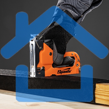 Степлер SPARTA 42002 мебельный регулируемый со скобами 200шт тип скобы №53 4-14мм