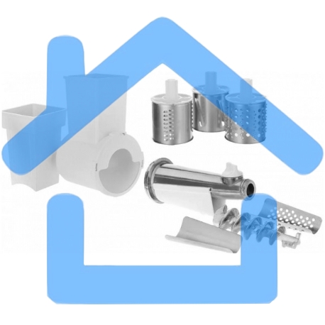 Комплект приставок к мясорубкам Аксион АМ 11.02, овощерезки с 3-мя сменными барабанами и приставкой-соковыжималкой-1