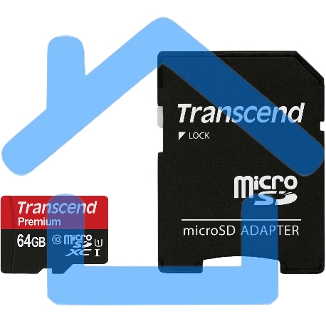 Флеш карта microSDXC 64Gb Class10 Transcend TS64GUSDU1 + adapter-3