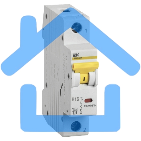 Выключатель автоматический Iek MVA31-1-016-B ВА47-60M 1Р 16А 6кА B